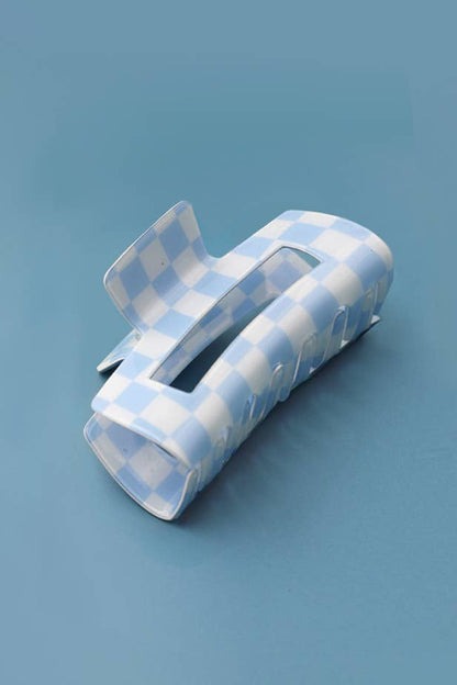JUMBO CHECKER HAIR CLAW CLIP