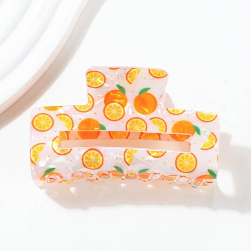 Large FRUIT STRAWBERRY LEMON HAIR CLAW CLIPS | 40H944