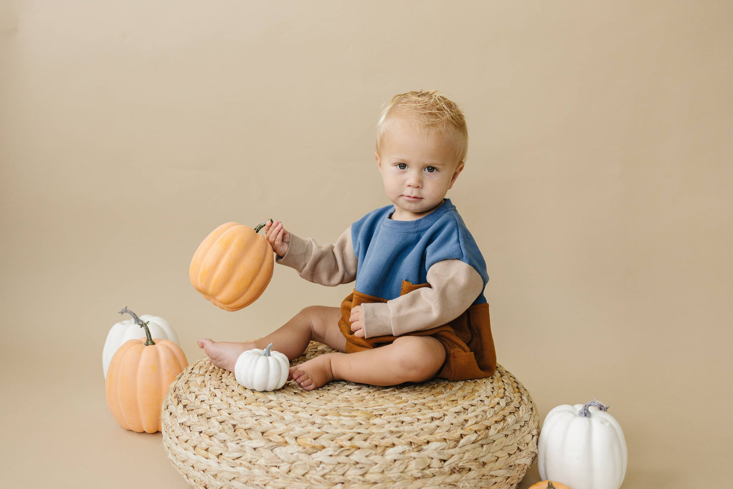 Color Block Sweatshirt Romper