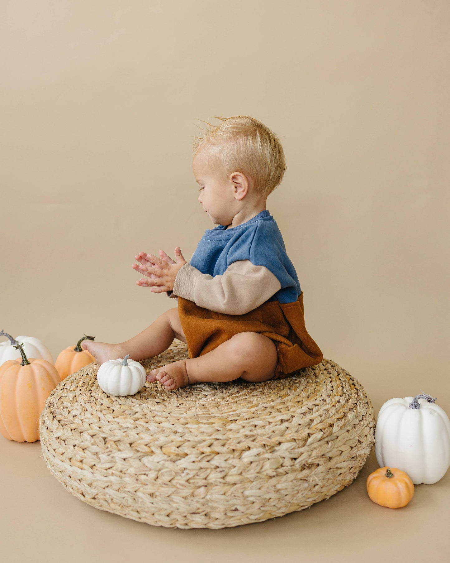 Color Block Sweatshirt Romper