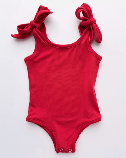 Madden Tie-Shoulder Tank Top & Leotard - Red
