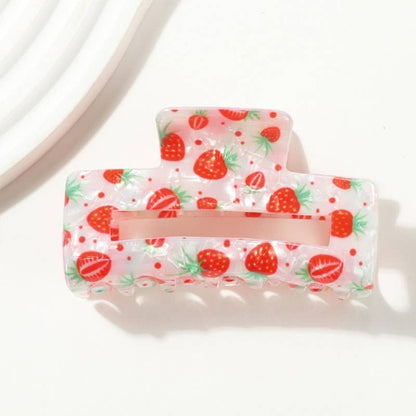 Large FRUIT STRAWBERRY LEMON HAIR CLAW CLIPS | 40H944