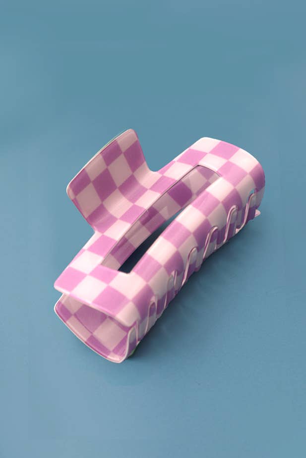 JUMBO CHECKER HAIR CLAW CLIP