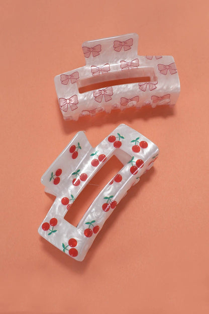 Cherry or Bow Hair Claw Clips