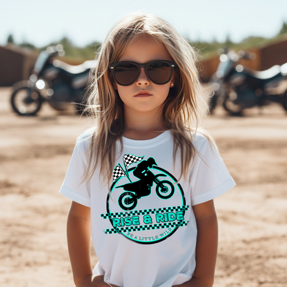 Toddler & Kids Rise & Ride Dirt Biking White T-Shirt